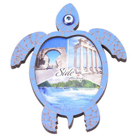 Side Themed Wooden Cute Animals Souvenşr Fridge Magnet Serie C 90x120 mm - 81