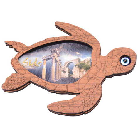Side Themed Wooden Cute Animals Souvenşr Fridge Magnet Serie C 90x120 mm - 84