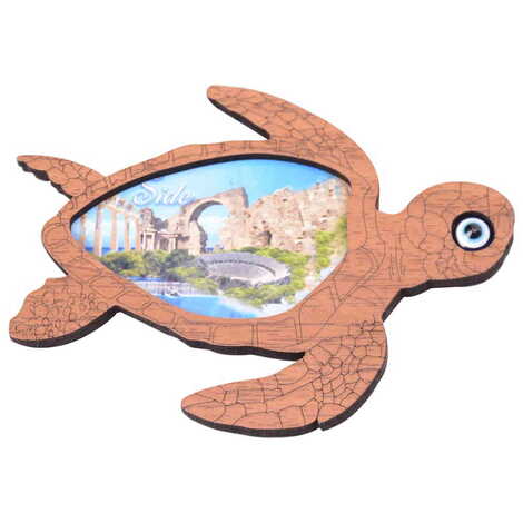 Side Themed Wooden Cute Animals Souvenşr Fridge Magnet Serie C 90x120 mm - 86