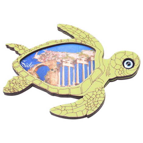 Side Themed Wooden Cute Animals Souvenşr Fridge Magnet Serie C 90x120 mm - 87