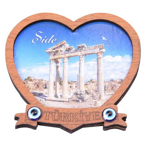 Side Themed Wooden Cute Animals Souvenşr Fridge Magnet Serie C 90x120 mm - 91