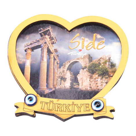 Side Themed Wooden Cute Animals Souvenşr Fridge Magnet Serie C 90x120 mm - 92