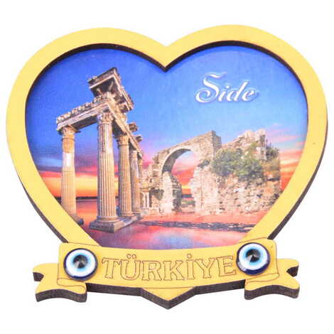 Side Themed Wooden Cute Animals Souvenşr Fridge Magnet Serie C 90x120 mm - 93