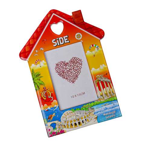Side Themed Wooden House Shaped Photo Frame - 7