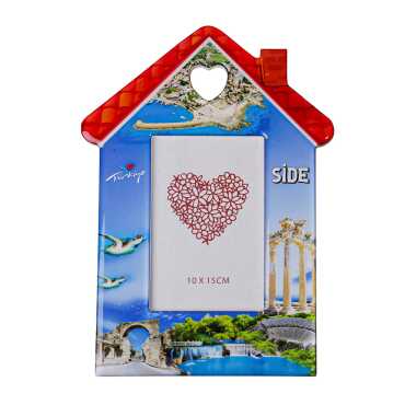 Side Themed Wooden House Shaped Photo Frame - 5