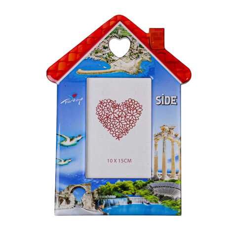 Side Themed Wooden House Shaped Photo Frame - 5