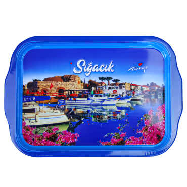 Sığacık Temalı Çift Yön Baskılı Tepsi 23*30 Cm