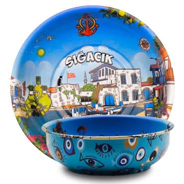 Sığacık Themed Metal Bowl 95 mm