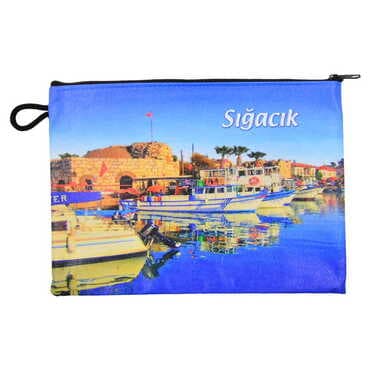 Sığacık Themed Turkish Woven Wallet 215x155x8 mm