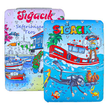 Sığacık Themed Myros Rectangular Curved PU Mirror - 2