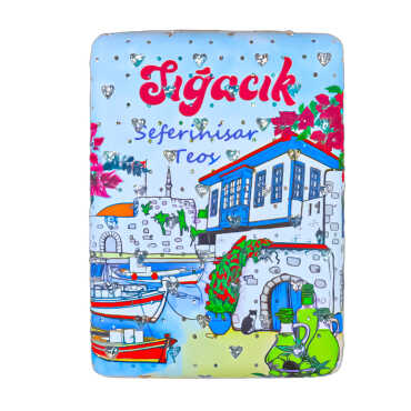 Sığacık Themed Myros Rectangular Curved PU Mirror - 5