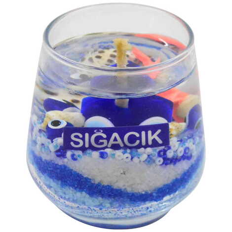 Toptan Sığacık Temalı Myros Küçük Şeffaf Mum - 1