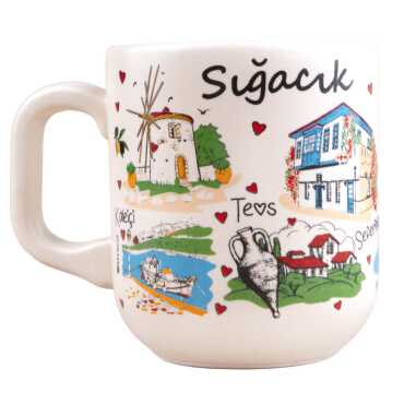 Sığacık Temalı Yöresel Seramik Kapuçino Kupa - 6