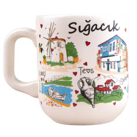 Sığacık Temalı Yöresel Seramik Kapuçino Kupa - 6
