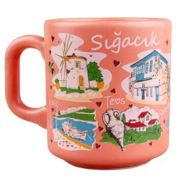 Sığacık Temalı Yöresel Seramik Kapuçino Kupa - 7