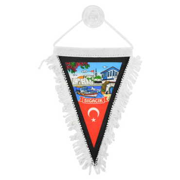 Sığacık Themed Custom Printed Triangular Pennant 10X15Cm - Thumbnail