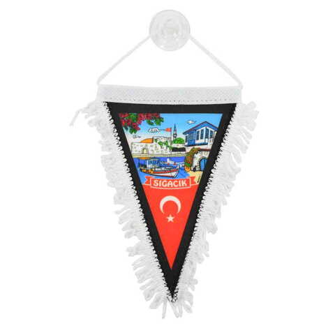 Sığacık Themed Custom Printed Triangular Pennant 10X15Cm