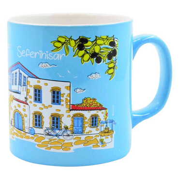 Sığacık Themed Customised Serigraphy Printed Ceramic Mug 82x90 mm - Thumbnail