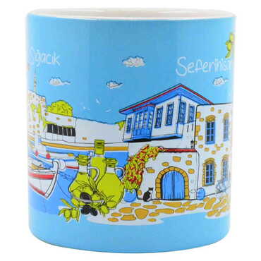 Sığacık Themed Customised Serigraphy Printed Ceramic Mug 82x90 mm - Thumbnail