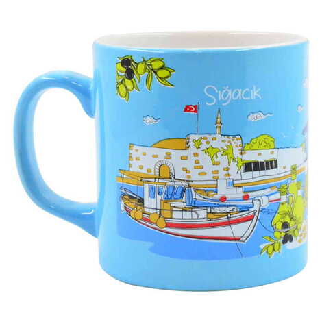 Sığacık Themed Customised Serigraphy Printed Ceramic Mug 82x90 mm