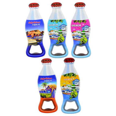 Sığacık Themed Customised Uv Printed Coca Cola Bottle Shape Plastic Base Bottle Opener 42x120 mm - 4
