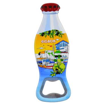 Sığacık Themed Customised Uv Printed Coca Cola Bottle Shape Plastic Base Bottle Opener 42x120 mm - 6