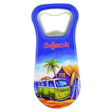 Sığacık Themed Customised Uv Printed Plastic Base Plastic Base Bottle Opener 95x43 mm - Thumbnail