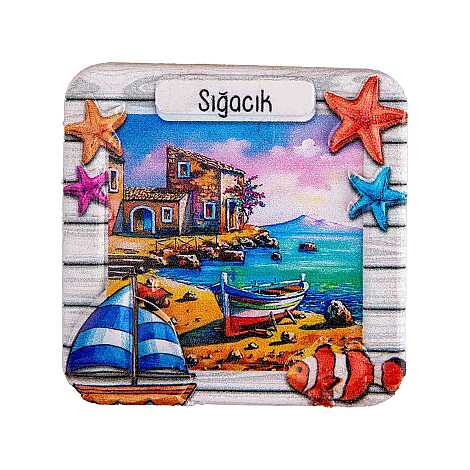 Sığacık Themed Myros Local Polyester Refrigerator Magnet - 5