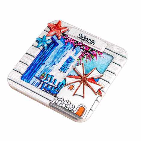 Sığacık Themed Myros Local Polyester Refrigerator Magnet - 19