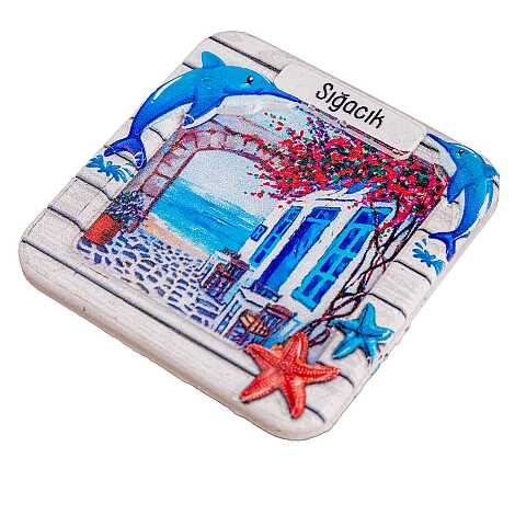 Sığacık Themed Myros Local Polyester Refrigerator Magnet - 21
