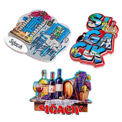 Sığacık Themed Myros Local Polyester Refrigerator Magnet - 27