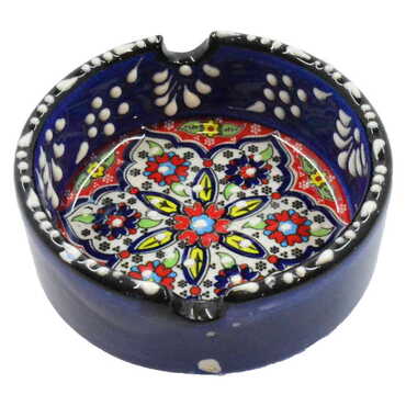 Sığacık Themed Turkish Ceramic Special Relief Ashtray Small Size - Thumbnail