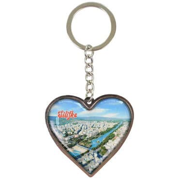 Wholesale Silifke Themed Myros Heart Keychain 40x90 mm