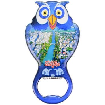 Wholesale Silifke Themed Myros Metal Owl Bottle Opener Refrigerator Magnet 88x47 mm