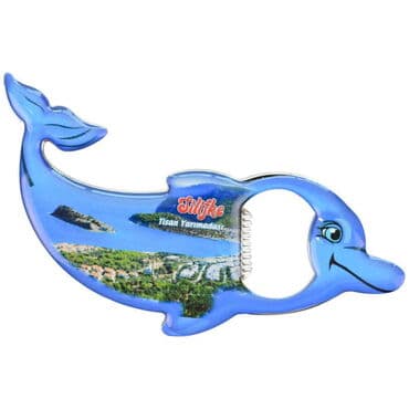 Wholesale Silifke Themed Myros Metal Dolphin Bottle Opener Refrigerator Magnet 102x67 mm