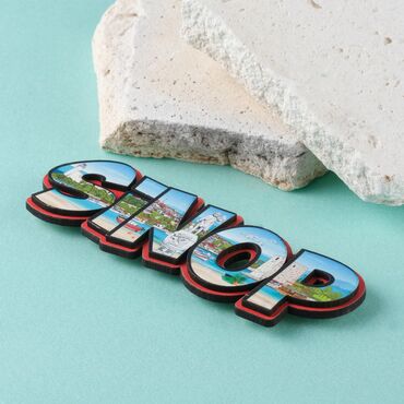 Sinop Themed Wooden UV Printed City Name Letter Fridge Magnet - Thumbnail