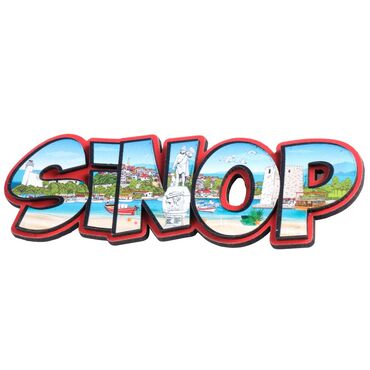 Sinop Themed Wooden UV Printed City Name Letter Fridge Magnet - Thumbnail