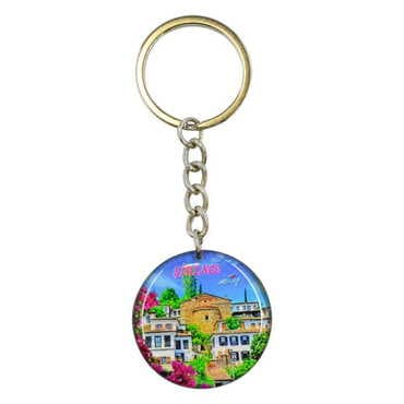 Şirince Themed Double Face Printed Epoxy Keychain