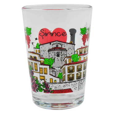 Myros - Şirince Themed Color Printed Glass Of Water