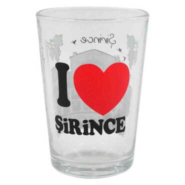 Şirince Themed Color Printed Glass Of Water - Thumbnail