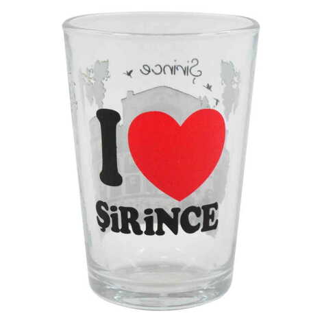 Şirince Themed Color Printed Glass Of Water