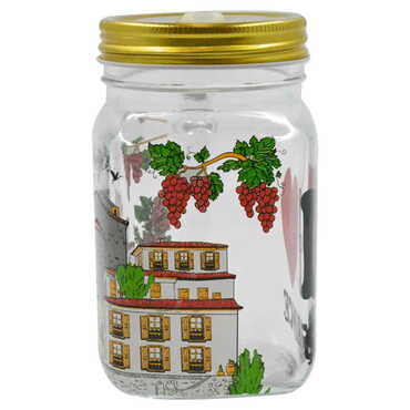 Şirince Themed Customised 350 Cc Glass Mason Jar - Thumbnail