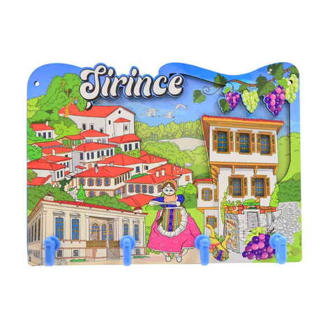 Şirince Themed Customised Wooden Wall Keychain Holder