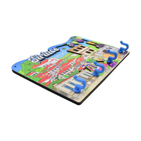 Şirince Themed Customised Wooden Wall Keychain Holder - 3