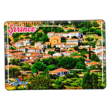 Myros - Şirince Themed Epoxy Dome Rectangle Souvenir Fridge Magnet 80x55 cm