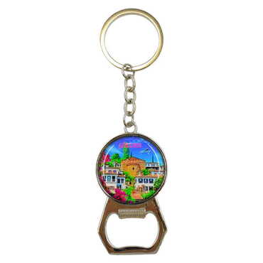 Myros - Şirince Themed Metal Keychain With Opener 35x120 mm