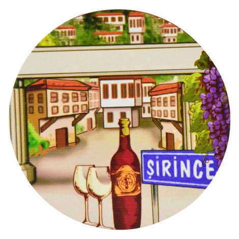 Şirince Themed Wooden Custom Printed Souvenir Coaster 100 mm