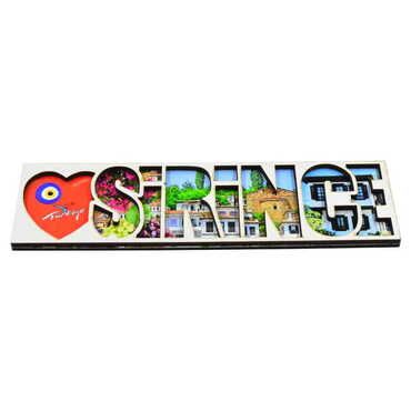 Şirince Themed Wooden Customised City Name Letter Souvenir Fridge Magnet - Thumbnail