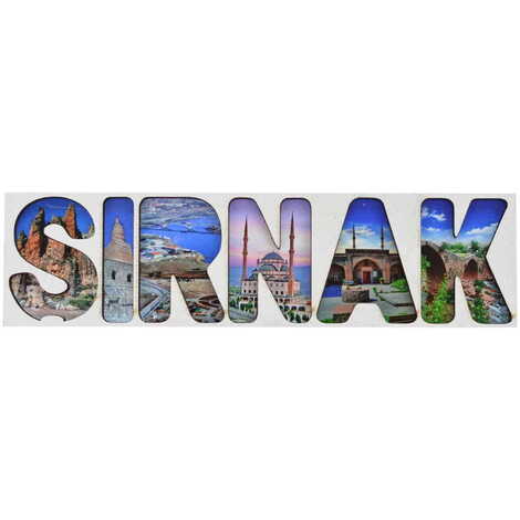 Sirnak Themed Wooden Customised City Name Letter Souvenir Fridge Magnet