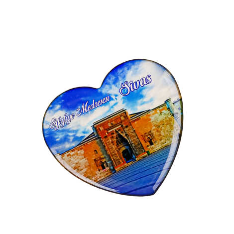 Sivas Temalı Myros Kalp Magnet 65x60 mm - 15